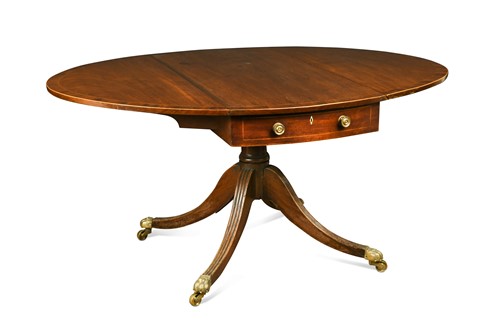 Lot 431 - A George III mahogany and fruitwood strung Pembroke table