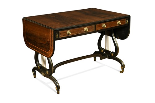 Lot 427 - A Regency rosewood and crossbanded sofa table