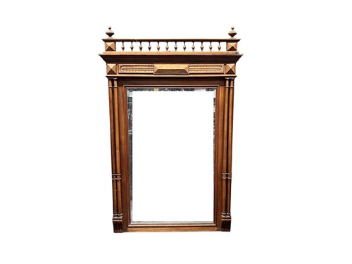 Lot 537 - A late Victorian Aesthetic style walnut wall mirror