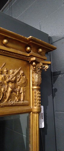Lot 580 - A Regency giltwood and gesso triple plated overmantel mirror