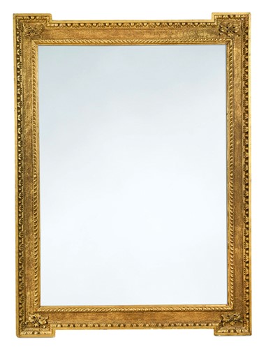 Lot 351 - A William Kent style giltwood rectangular wall mirror, 19th century