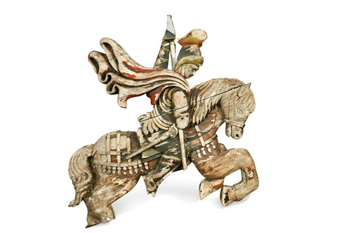 Lot 446 - A carved and polychrome painted figure of St George