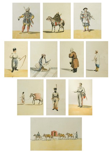 Lot 66 - A set of eleven figural studies of Eastern European and near Asian subjects, early 19th century