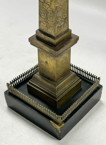 Lot 572 - Two Grand Tour bronze obelisks, mid-19th century