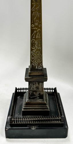 Lot 572 - Two Grand Tour bronze obelisks, mid-19th century