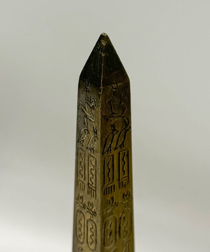 Lot 572 - Two Grand Tour bronze obelisks, mid-19th century