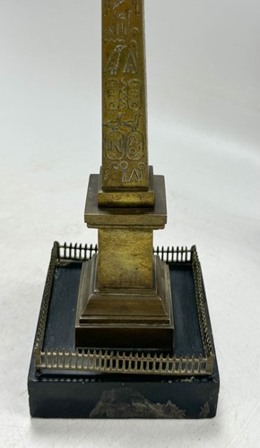 Lot 572 - Two Grand Tour bronze obelisks, mid-19th century