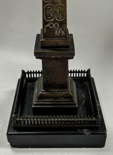 Lot 572 - Two Grand Tour bronze obelisks, mid-19th century