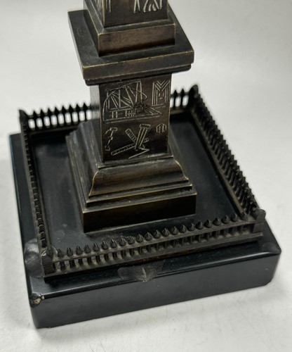 Lot 572 - Two Grand Tour bronze obelisks, mid-19th century