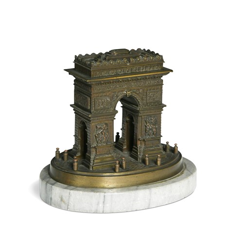 Lot 581 - A Grand Tour library model of the Arc de Triomphe, 19th century