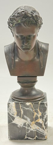 Lot 517 - Two small bronze busts of Napoleon, 19th century