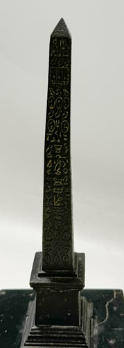 Lot 582 - Two similar bronze models of Cleopatra's Needle, mid-19th century