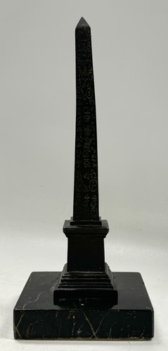 Lot 582 - Two similar bronze models of Cleopatra's Needle, mid-19th century