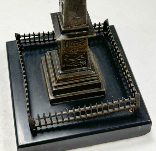 Lot 582 - Two similar bronze models of Cleopatra's Needle, mid-19th century