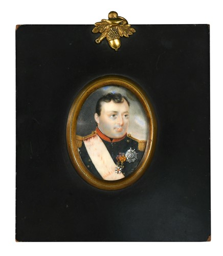 Lot 538 - Follower of Joseph Parent, a portrait miniature on ivory of Napoleon