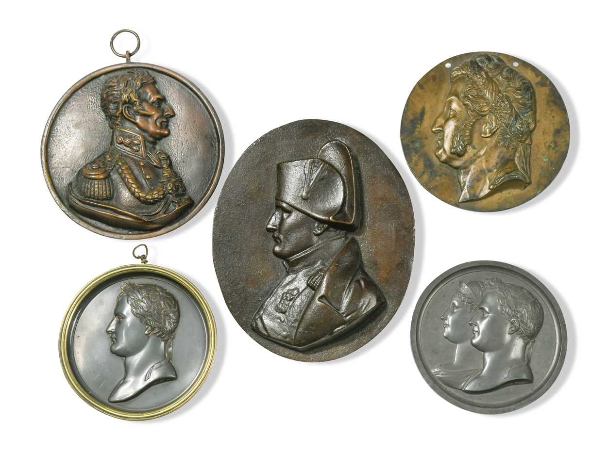 Lot 518 - A group five medallions of Napoleonic interest, 19th century