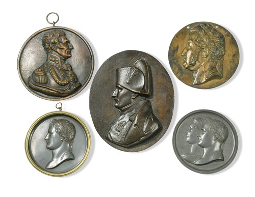 Lot 518 - A group five medallions of Napoleonic interest, 19th century