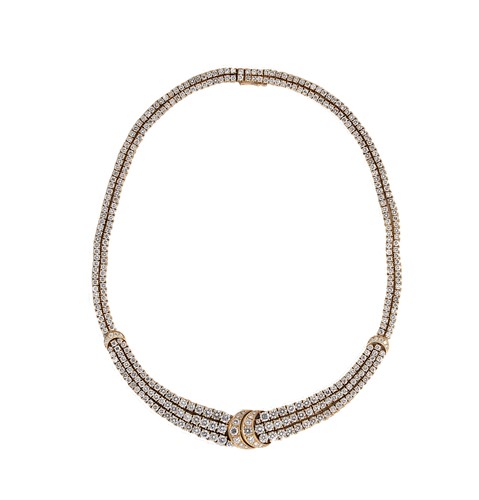 Lot 169 - A diamond set collarette style necklace