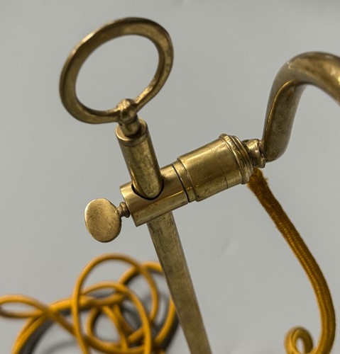 Lot 505 - A brass swan-neck reading lamp, early 20th century