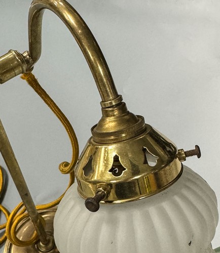 Lot 505 - A brass swan-neck reading lamp, early 20th century