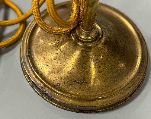 Lot 505 - A brass swan-neck reading lamp, early 20th century
