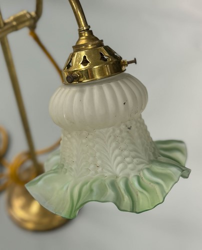 Lot 505 - A brass swan-neck reading lamp, early 20th century