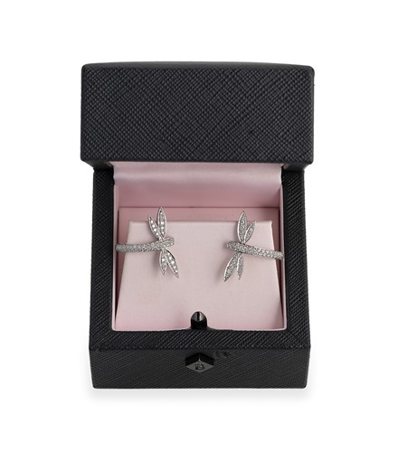 Lot 158 - Boodles - A pair of dragonfly earrings