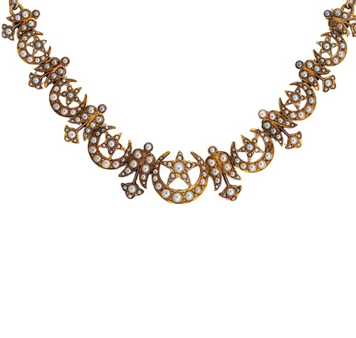 Lot 156 - An Edwardian split pearl necklace