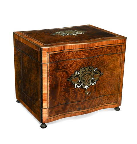 Lot 355 - A Napoleon III style amboyna decanter box, 19th century