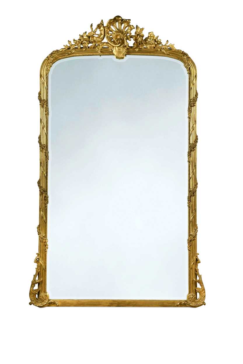 Lot 504 - A French giltwood overmantel mirror, late 19th century