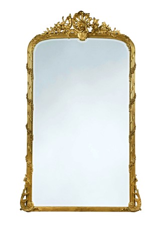 Lot 504 - A French giltwood overmantel mirror, late 19th century