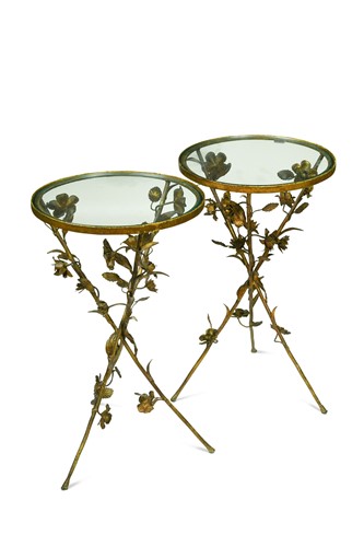 Lot 576 - A pair of small gilt metal occasional tables, circa 1890