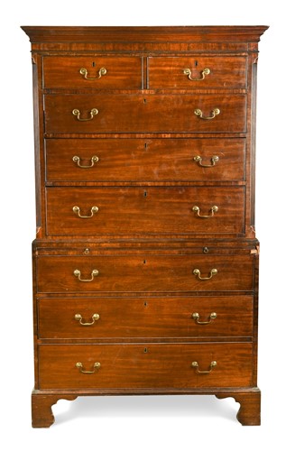 Lot 490 - A George III mahogany chest on chest