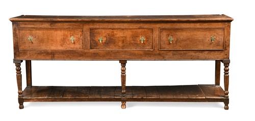 Lot 266 - An oak dresser base, 18th century