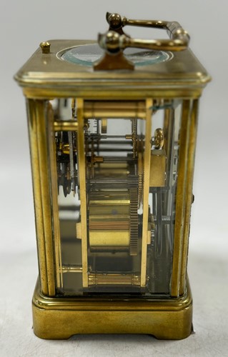 Lot 509 - A French brass repeating carriage clock stamped for E. Maurice & Co., late 19th century