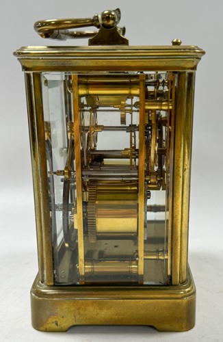 Lot 509 - A French brass repeating carriage clock stamped for E. Maurice & Co., late 19th century