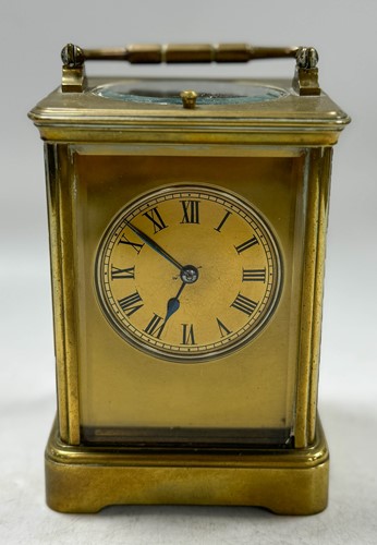 Lot 509 - A French brass repeating carriage clock stamped for E. Maurice & Co., late 19th century