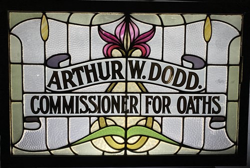 Lot 275 - An early 20th century framed stained glass...