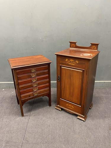 Lot 415 - Two Edwardian music cabinets 100 x 47.5 x 41cm...