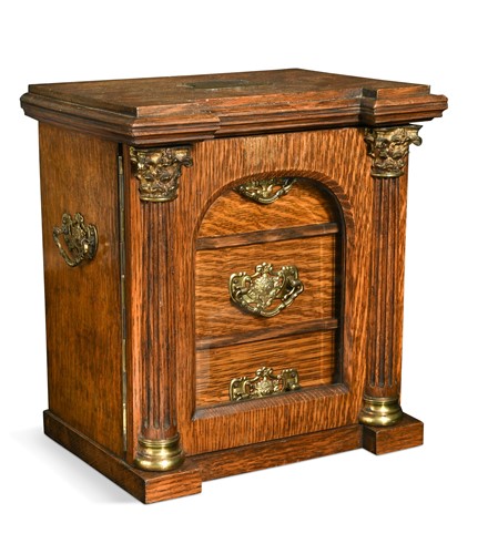 Lot 429 - A late Victorian brass mounted oak table top collector's cabinet