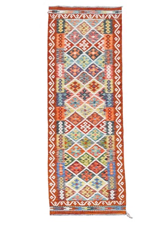 Lot 252 - An Anatolian style flatweave kilim runner, modern