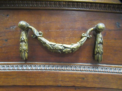 Lot 562 - A French Louis XVI fruitwood marble topped commode