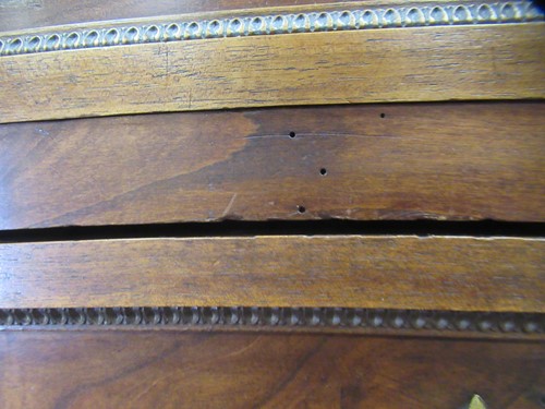 Lot 562 - A French Louis XVI fruitwood marble topped commode