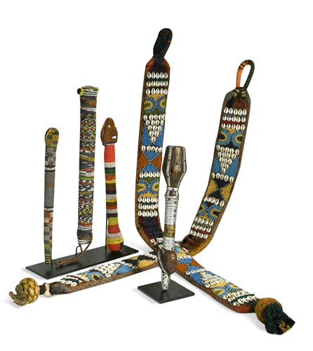 Lot 450 - A collection of Yoruba beadwork, 20th century