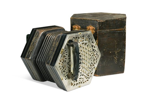 Lot 587 - Jeffries Bros., a fifty-eight key Duet concertina, late 19th or early 20th century