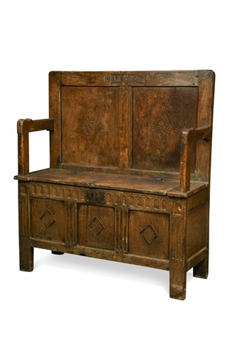 Lot 250 - An oak bench, 18th century