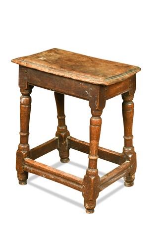 Lot 280 - An oak joint stool, 17th century