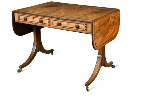 Lot 479 - A Regency mahogany and ebony strung sofa table