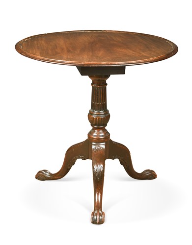 Lot 696 - A George III and later carved mahogany tripod table