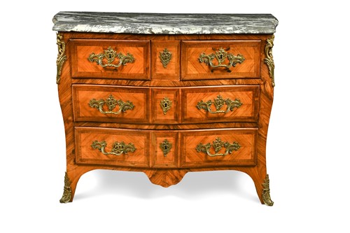 Lot 553 - A French Louis XV kingwood and ormolu mounted bombe commode